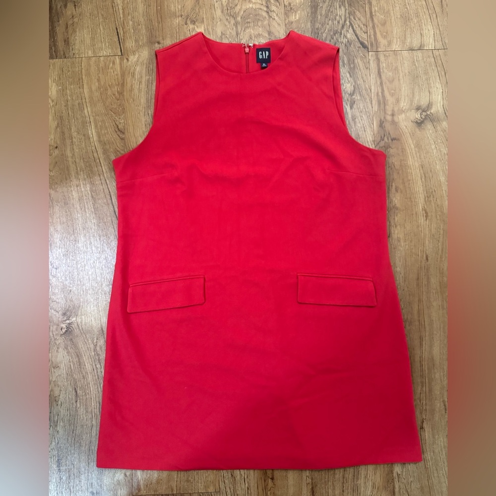 GAP Women's Extra Large XL Red Office Sleeveless Sheath Dress Round Neck Dress